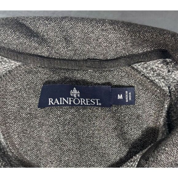 Rainforest Mens Full Zip Button-up Dark Gray Size Medium Jacket/Sweater - Picture 7 of 9